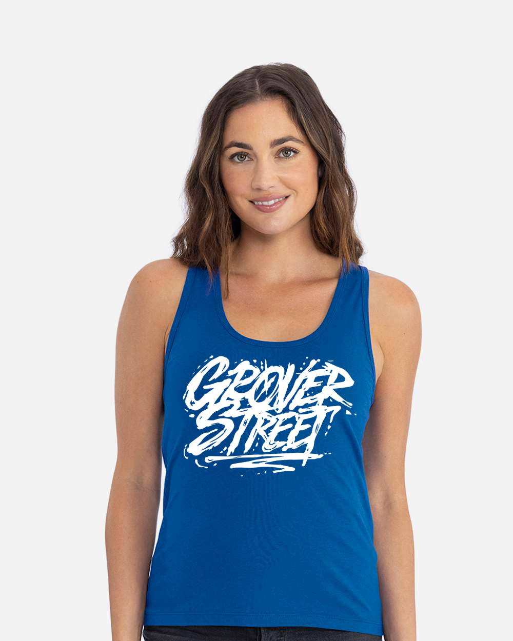 Grover Street Stacked Logo Women's Muscle Tee