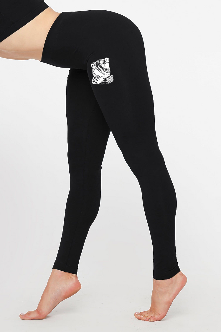 Grover Street Bear with Monogram Logo- Woman's Cotton Spandex Jersey Legging