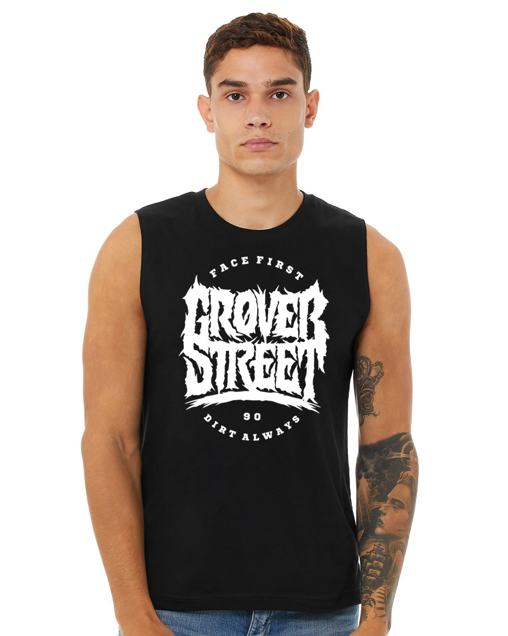 Grover Street Face First Dirt Always Muscle Tee