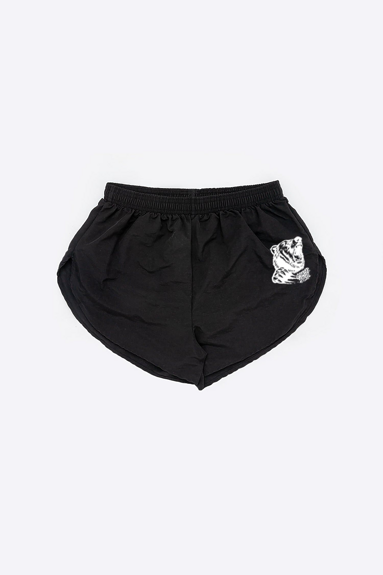 Grover Street Bear with Monogram Logo- Woman's Nylon Taffeta Running Short